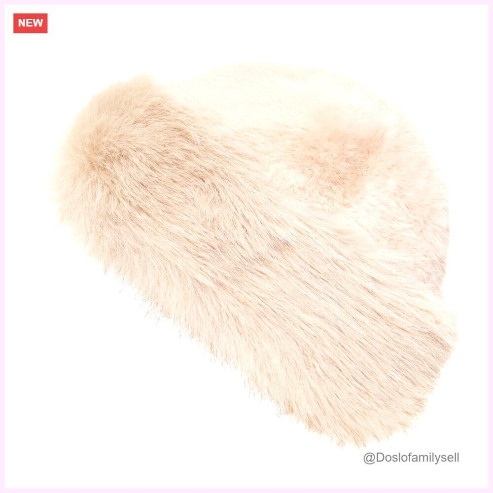 Faux Fur Bucket Hat Winter Warm Plush Mongolian Style Beret